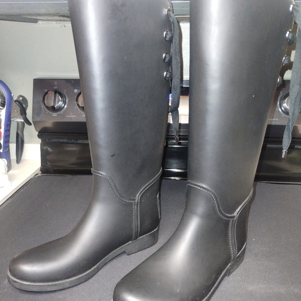 Coach Tristee knee high rain boots size 8 - Picture 3 of 9